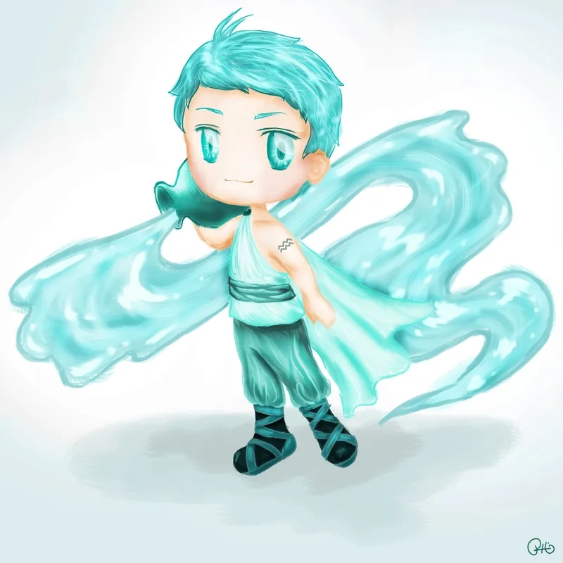 Ngắm bộ sưu tập chibi cung bảo bình dễ thương