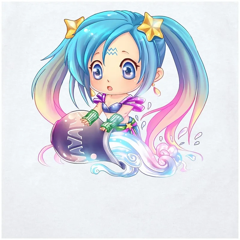 Đắm chìm trong ảnh chibi cung bảo bình ngọt ngào dễ thương