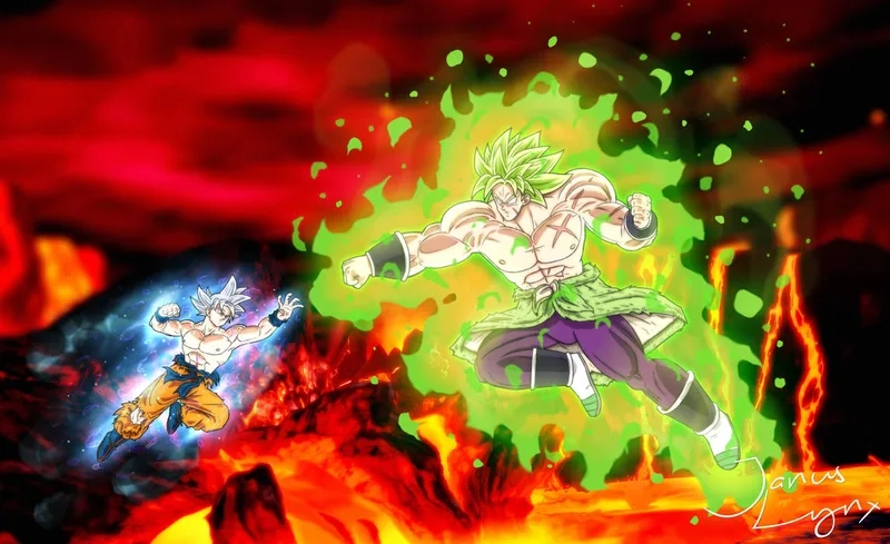 Trận hợp lực mạnh mẽ giữa Broly và Goku broly goku