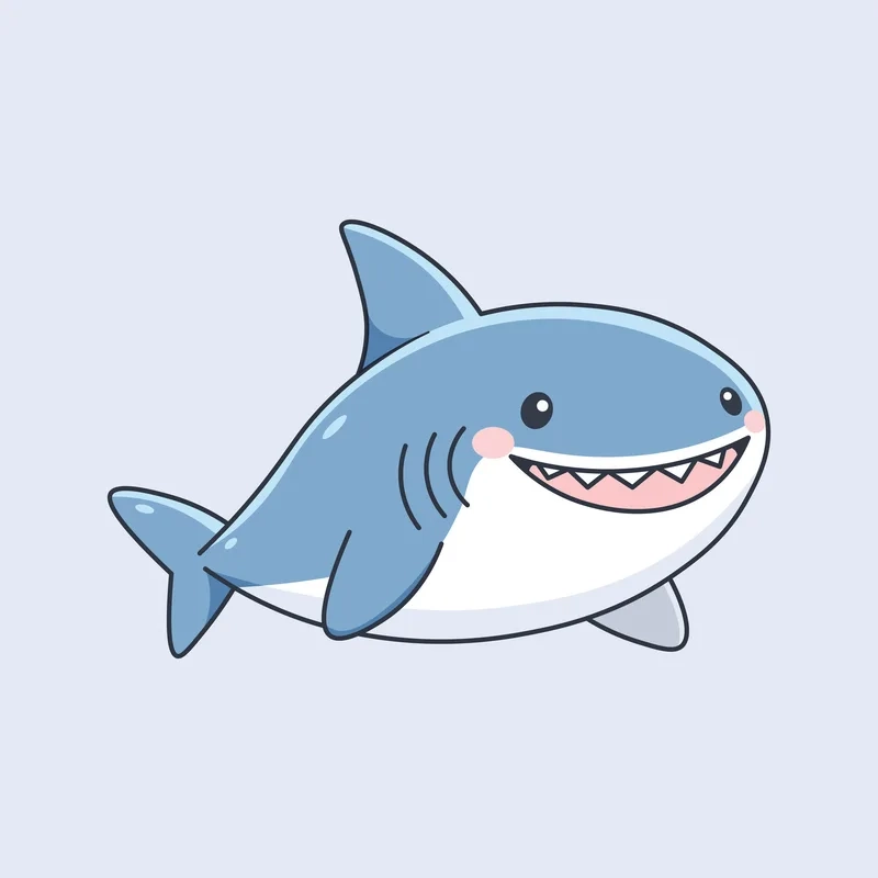 Thả tim cho bộ sticker cute hình cá mập chibi hot trend