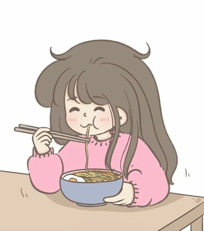 Tổng hợp ảnh chibi ăn uống cute phô mai que cực xịn