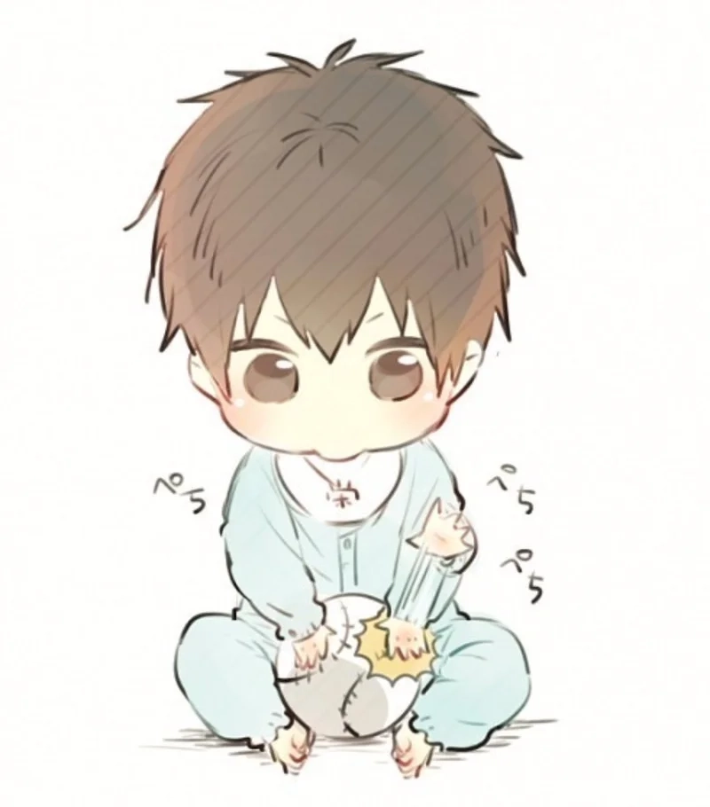 Tải ngay bộ ảnh em bé trai chibi siêu đáng yêu