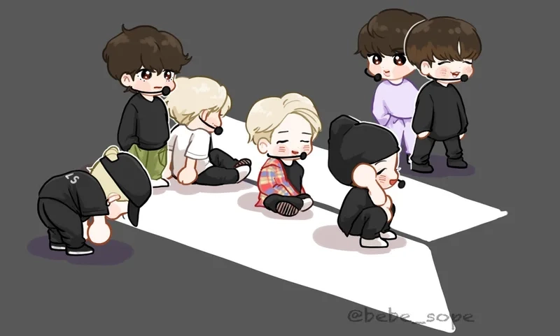 Cập nhật nhanh hình nền bts chibi mới nhất siêu hot