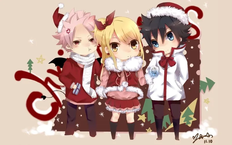 Cập nhật avatar mới với cute ảnh anime giáng sinh chibi đầy sắc màu