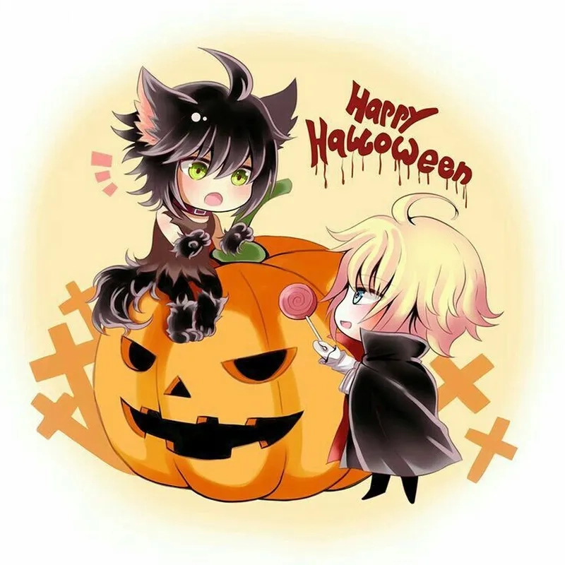 Cuốn hút với halloween anime chibi cực dễ thương và sinh động