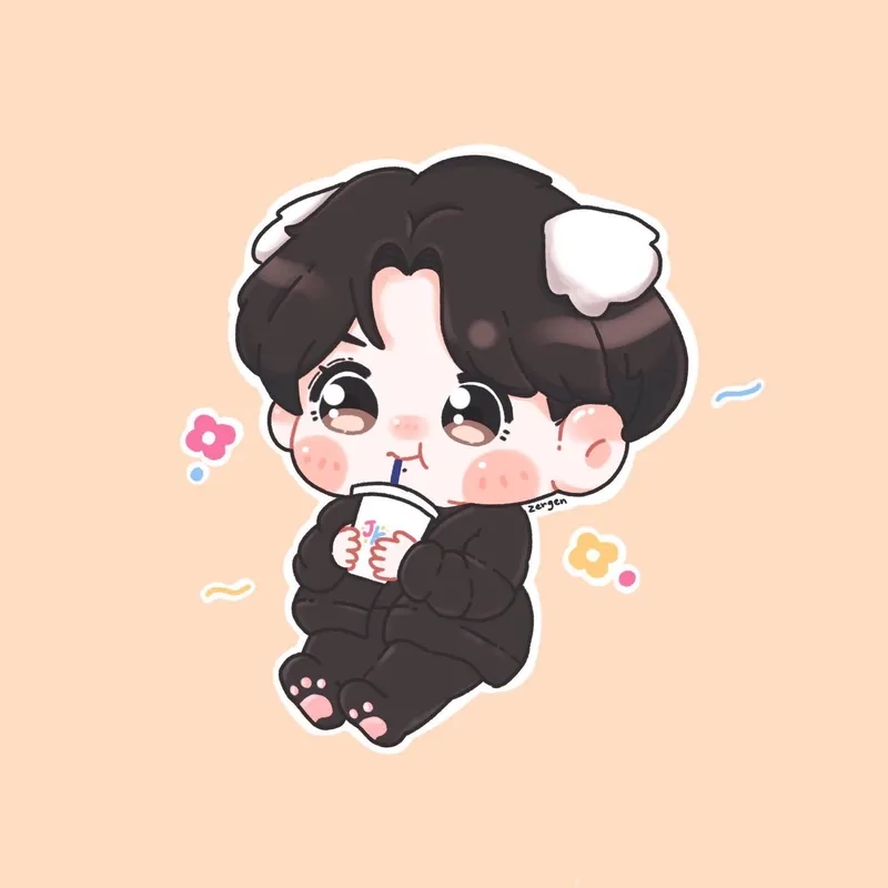 Hình vẽ bts chibi jungkook đẹp ngất ngây cho ARMY