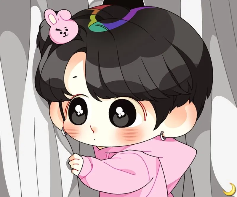 Bộ ảnh hình chibi jungkook cực dễ thương cho ARMY