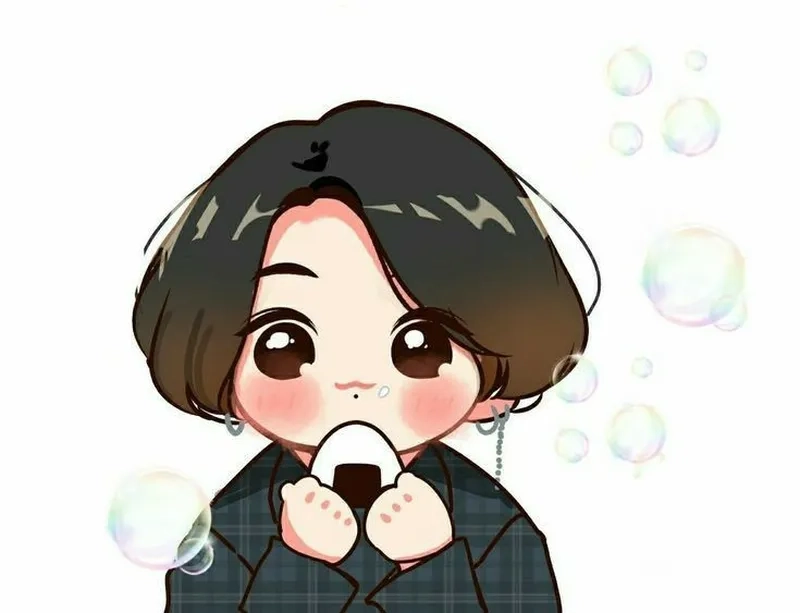 Trọn bộ jungkook anime chibi phong cách đáng yêu