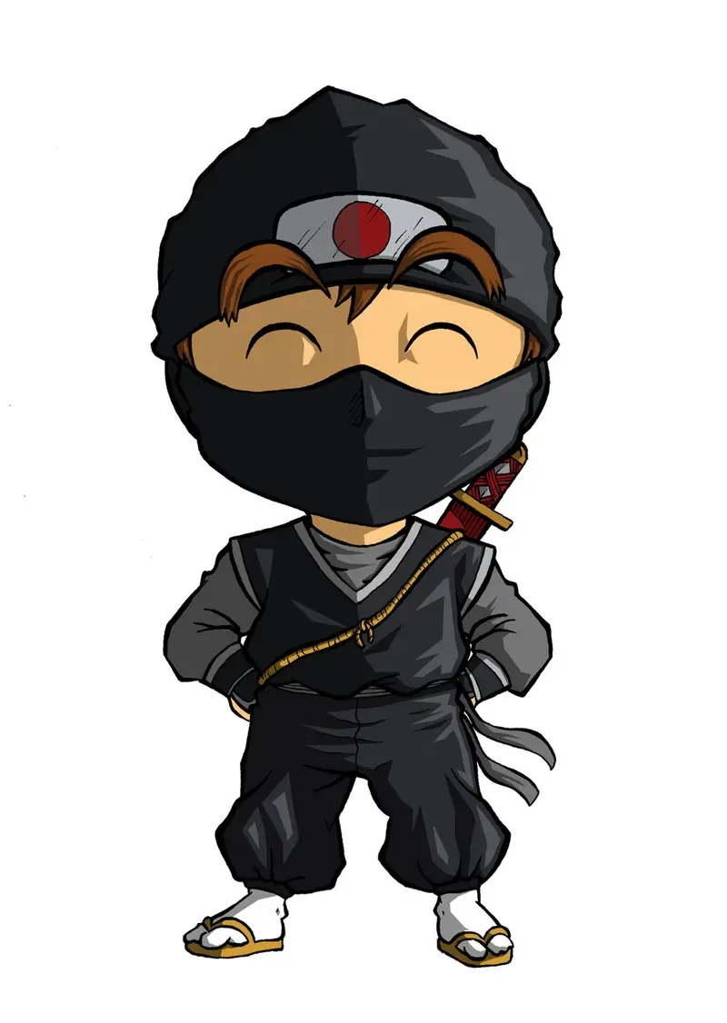 Thiết kế phong cách Nhật cổ điển kết hợp dễ thương cùng chibi ninja design