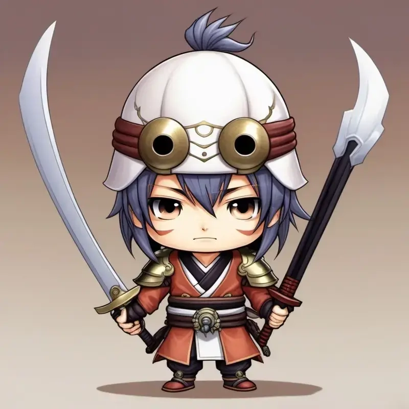 Khám phá vẻ đáng yêu và mạnh mẽ của chibi samurai trong từng nét vẽ