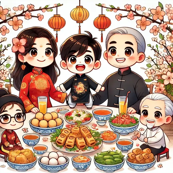 Sưu tầm chibi tết cute để trang trí status và bài đăng mùa xuân