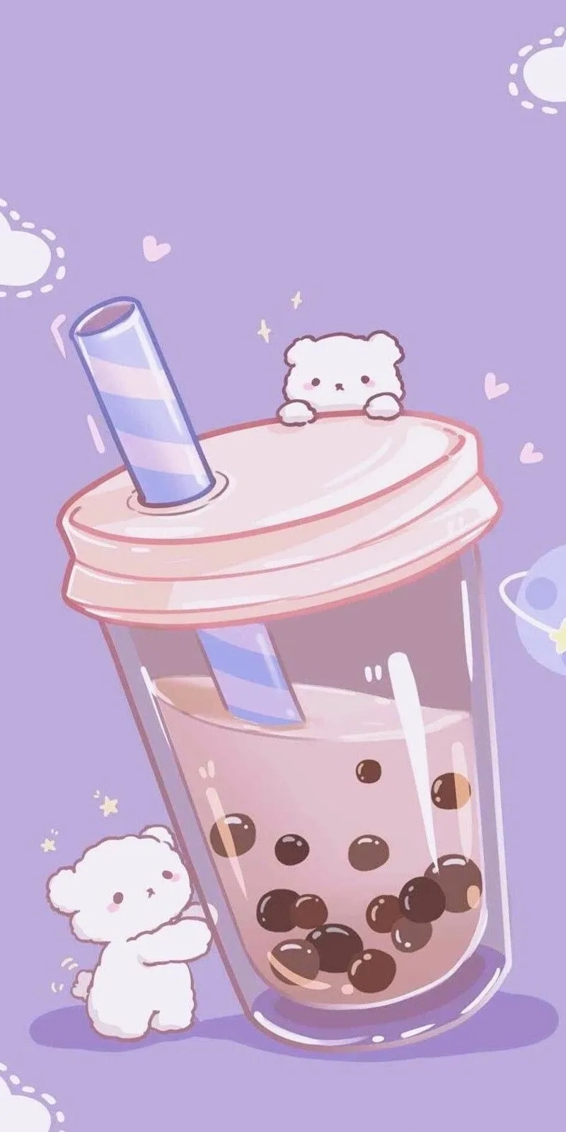 Cùng ngắm chibi hình nền trà sữa cute làm sáng bừng màn hình của bạn