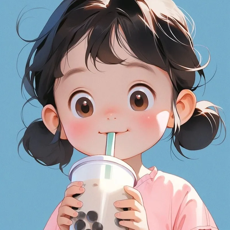 Bộ sưu tập chibi cô gái uống trà sữa dễ thương không chịu nổi