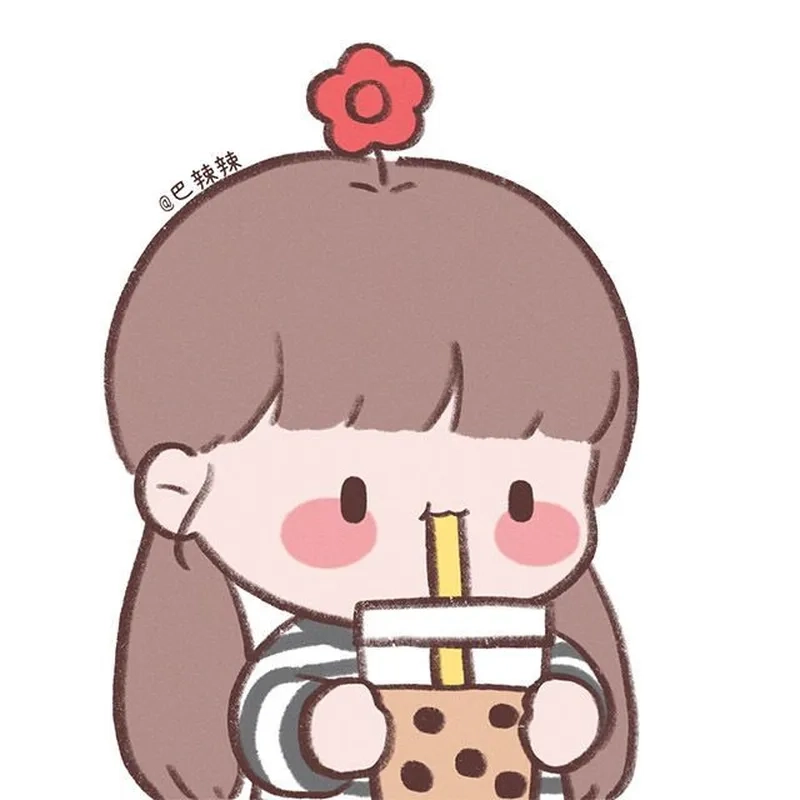 Cập nhật ngay ảnh chibi uống trà sữa hot trend mạng xã hội