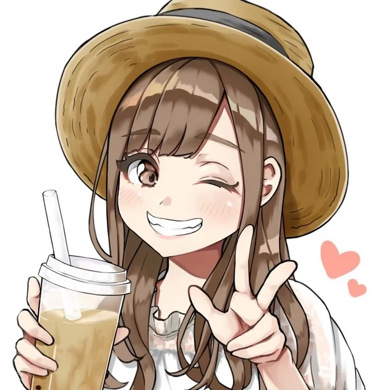 Cưng xỉu với mèo chibi uống trà sữa cực kỳ đáng yêu