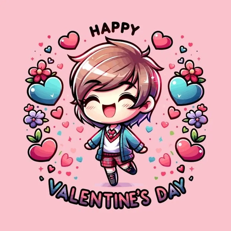 Hòa mình vào không khí tình yêu với chibi valentine couple lãng mạn