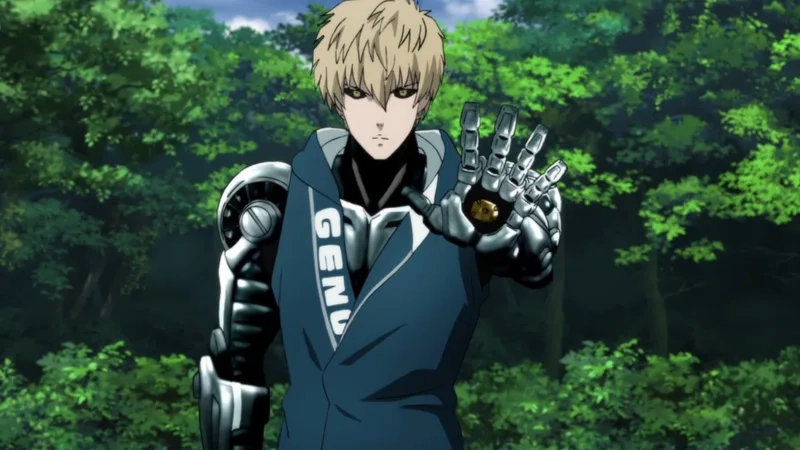 Anime sống động với các cảnh của genos opm