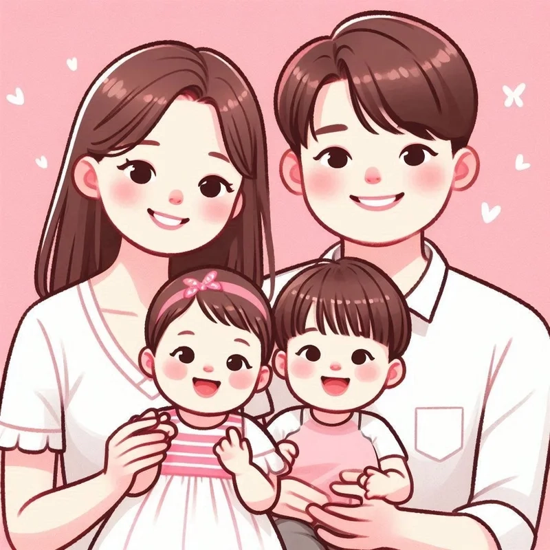 Cả nhà cùng nhau tỏa sáng qua chibi gia đình