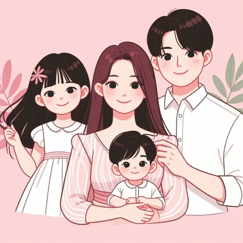 Gắn kết yêu thương qua từng ảnh gia đình chibi cute