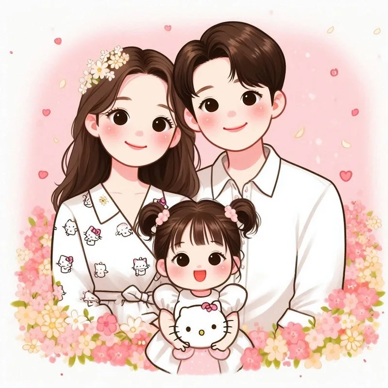 Tạo kỷ niệm đẹp bằng hình chibi gia đình