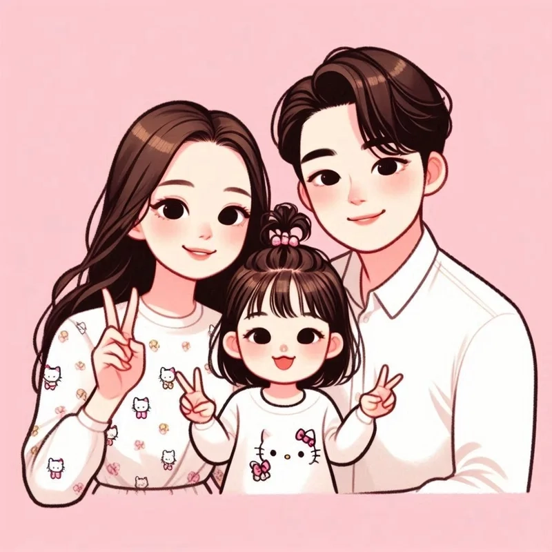 Biểu tượng yêu thương bất tận từ gia đình hạnh phúc chibi