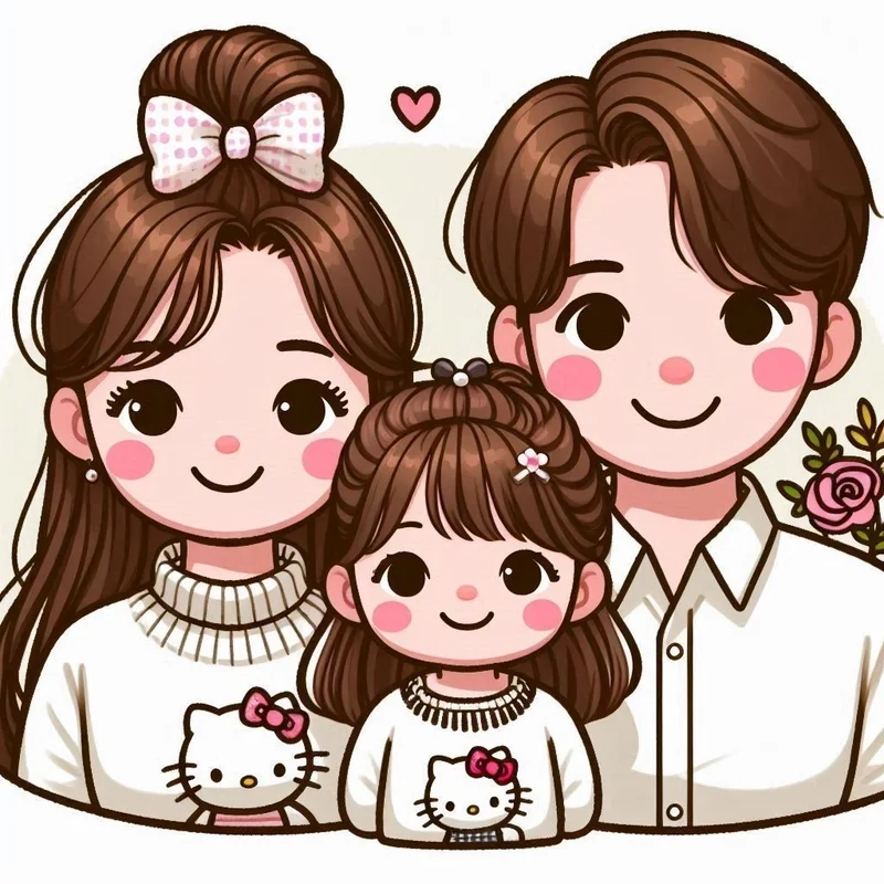 Trang trí điện thoại với hình nền gia đình chibi