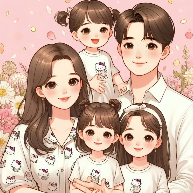 Trọn vẹn cảm xúc yêu thương qua hình ảnh chibi về gia đình