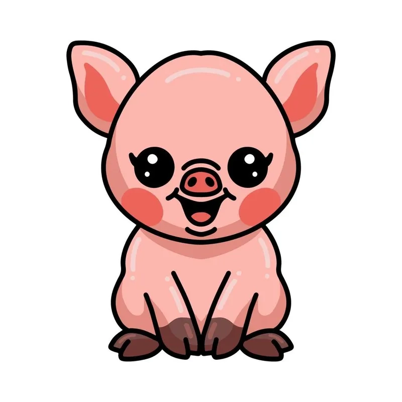 Những mẫu heo con dễ thương chibi cho bạn tải về