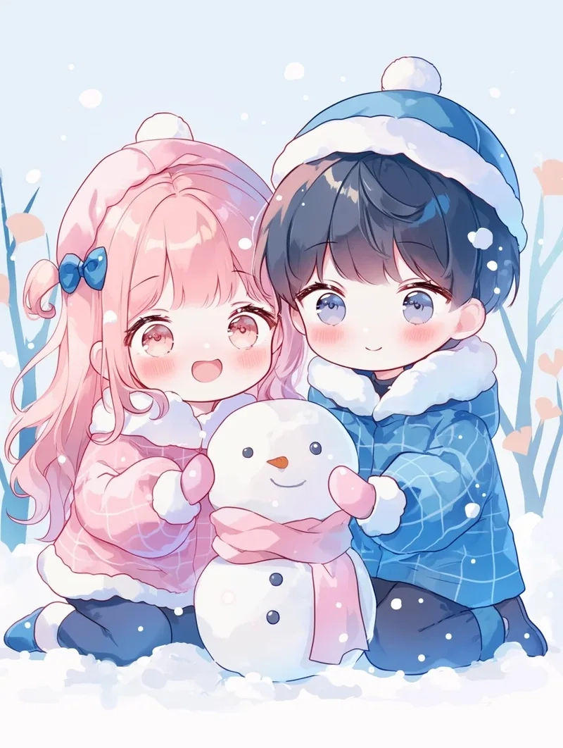 Hình nền cực đẹp từ anime chibi cặp đôi cute cho điện thoại