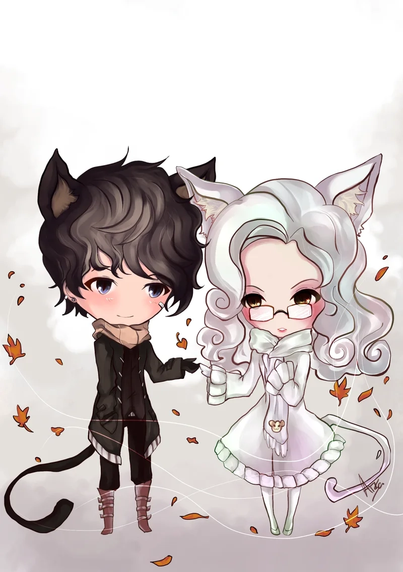 Bộ ảnh hình chibi cute cặp đáng yêu dành cho fan manga