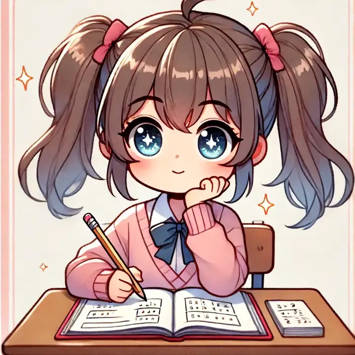 Hình vẽ sinh viên chibi cực đáng yêu dành cho bạn