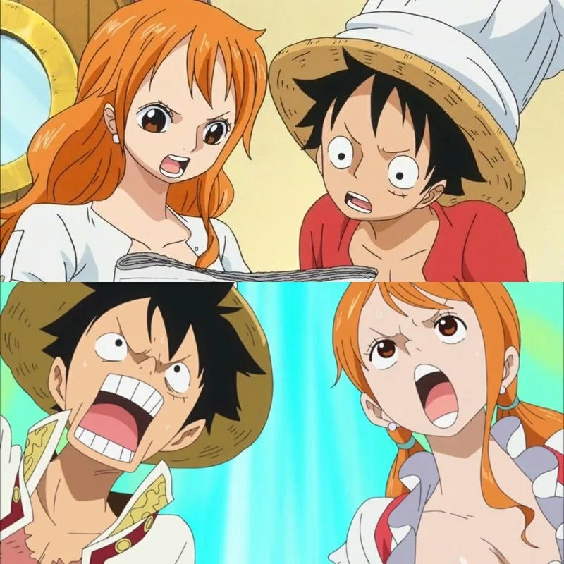 Hình ảnh vui nhộn luffy dí nami