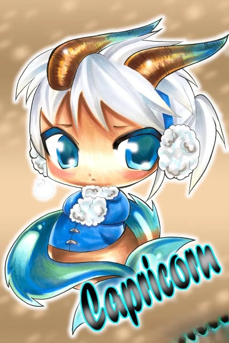 Bộ ảnh cung ma kết chibi đẹp lung linh cho fan cung hoàng đạo