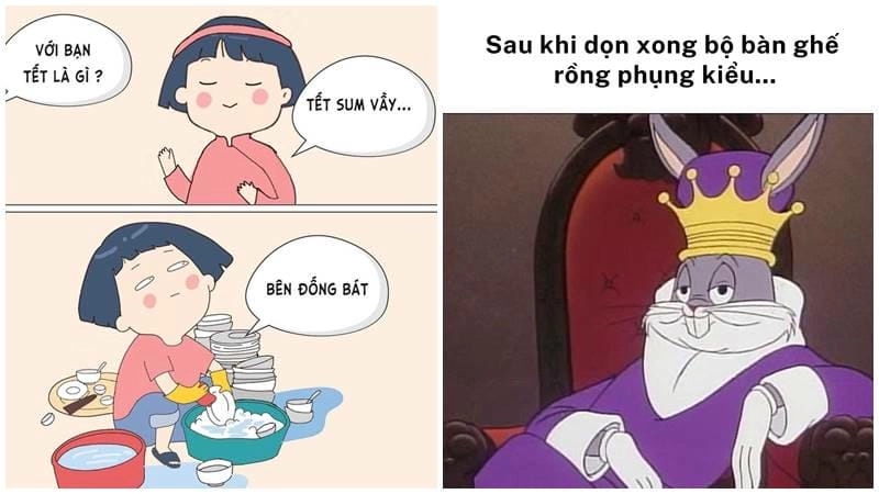 Thức dậy cùng những hình meme Tết dễ thương