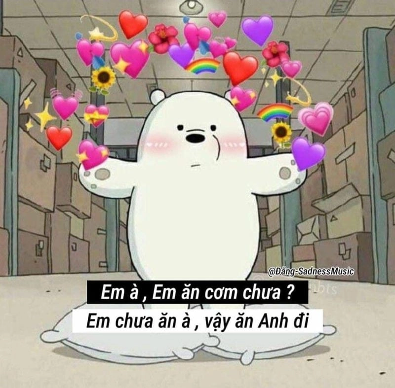 Khám phá những bức ảnh meme thả tim hài hước