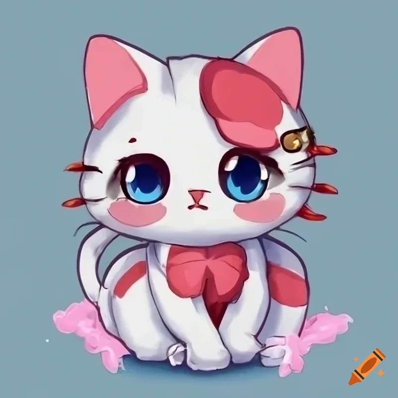 Tải ngay hình con mèo chibi cute siêu xinh lung linh