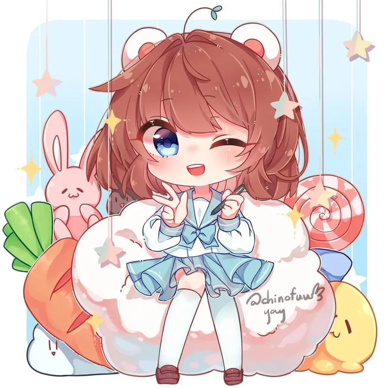 Hình siêu xinh về chị mèo simmy chibi cho fan Simmy