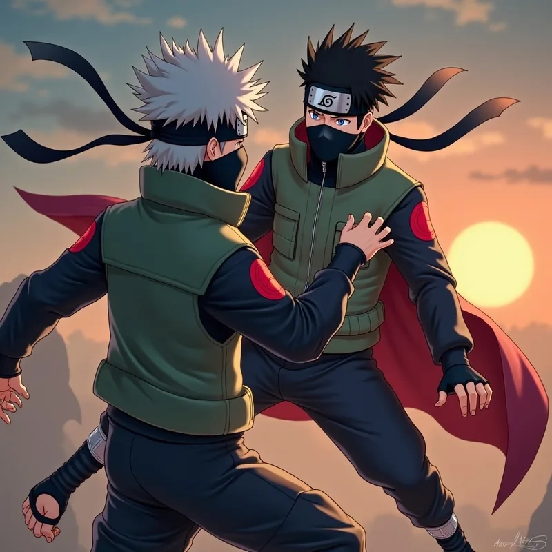 Ngắm từng chi tiết trong obito x kakashi manga