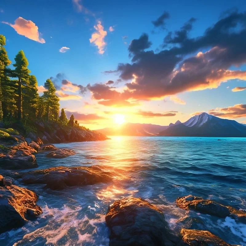 Khám phá vẻ đẹp tranh phong cảnh biển buổi sáng đầy năng lượng và tươi mới