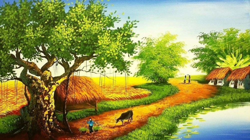 Khám phá tranh phong cảnh đồng quê sống động đầy màu sắc