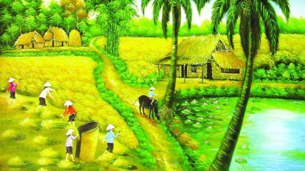 Khám phá tranh đồng quê đẹp mang đậm nét truyền thống Việt