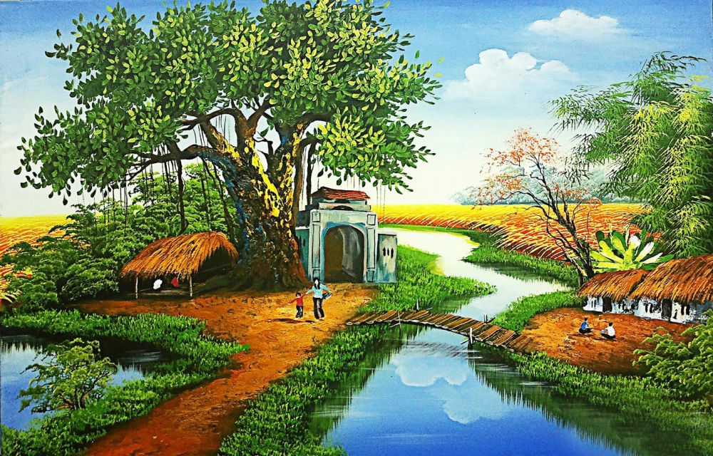 Khám phá tranh vẽ quê hương đẹp truyền cảm hứng
