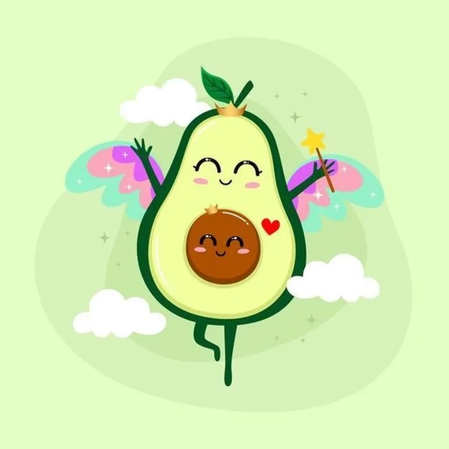 Khám phá hình ảnh trái bơ chibi ngộ nghĩnh và đầy màu sắc