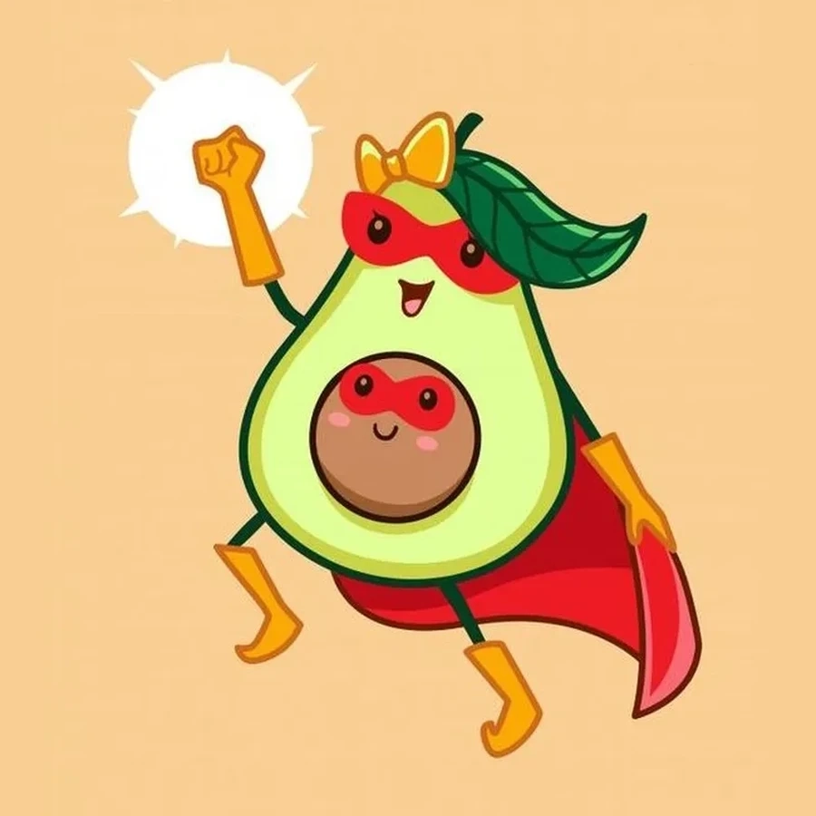 Bộ ảnh hình quả bơ chibi hot nhất mạng xã hội hiện nay