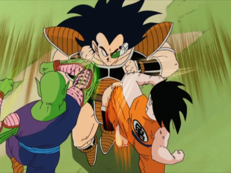 Goku hợp lực Piccolo đối đầu Raditz goku and piccolo vs raditz