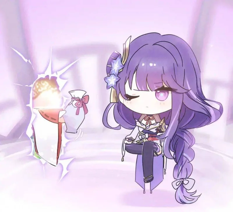 Bộ ảnh chibi raiden shogun png full HD cho bạn