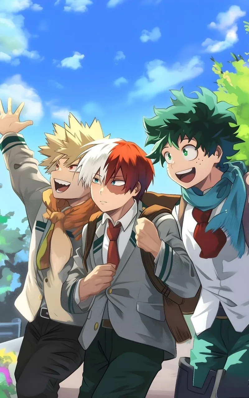 Trận đấu kịch tính với deku x shoto x bakugou
