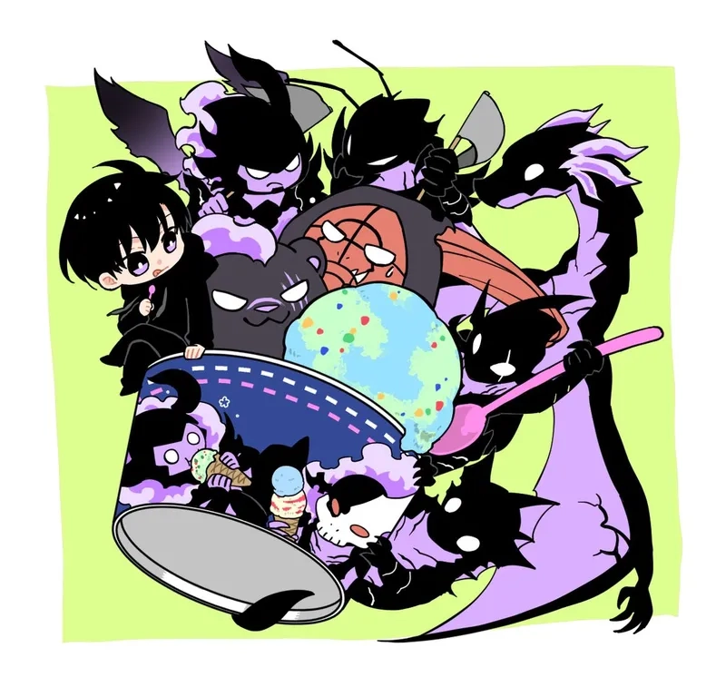 Tải ngay bộ solo leveling chibi png siêu nét cho bạn bè