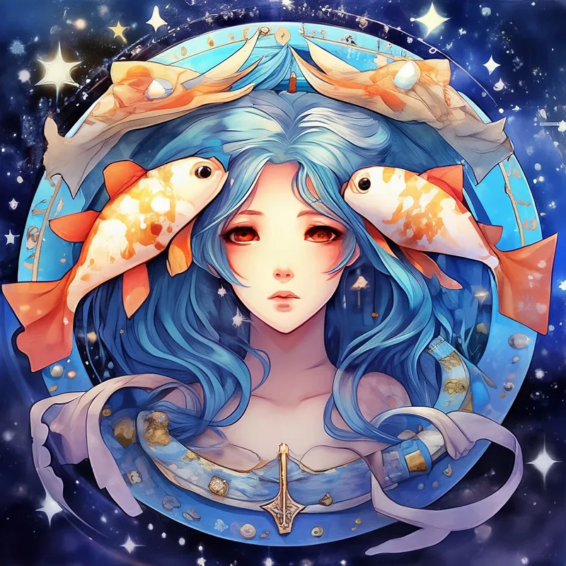 Hình vẽ song ngư chibi nữ đáng yêu khiến ai cũng mê