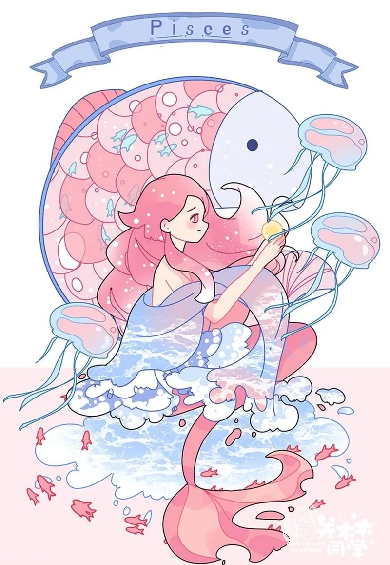 Bộ ảnh cung song ngư nữ chibi lung linh cực dễ thương